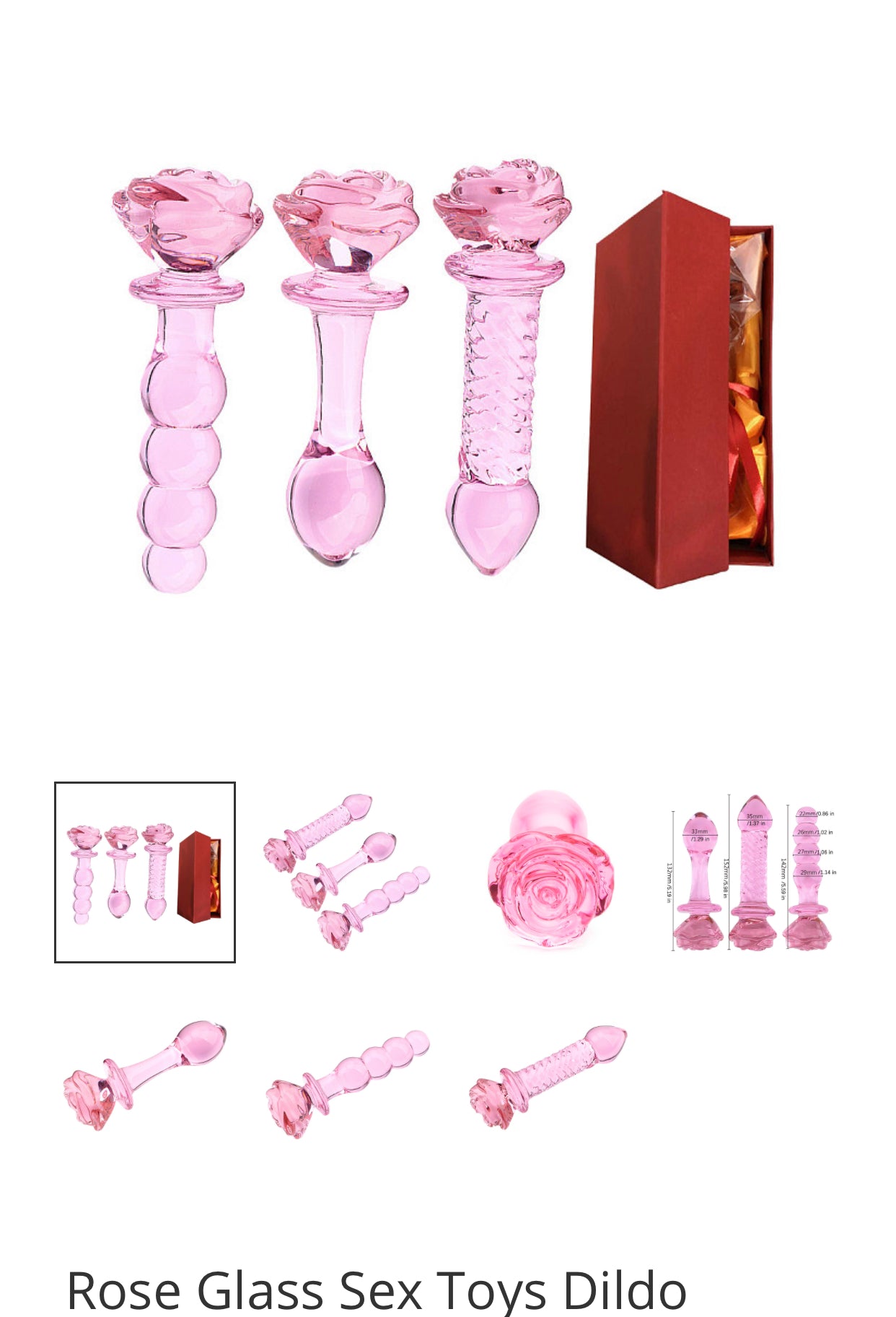 Rose Glass Sex Toys Dildo