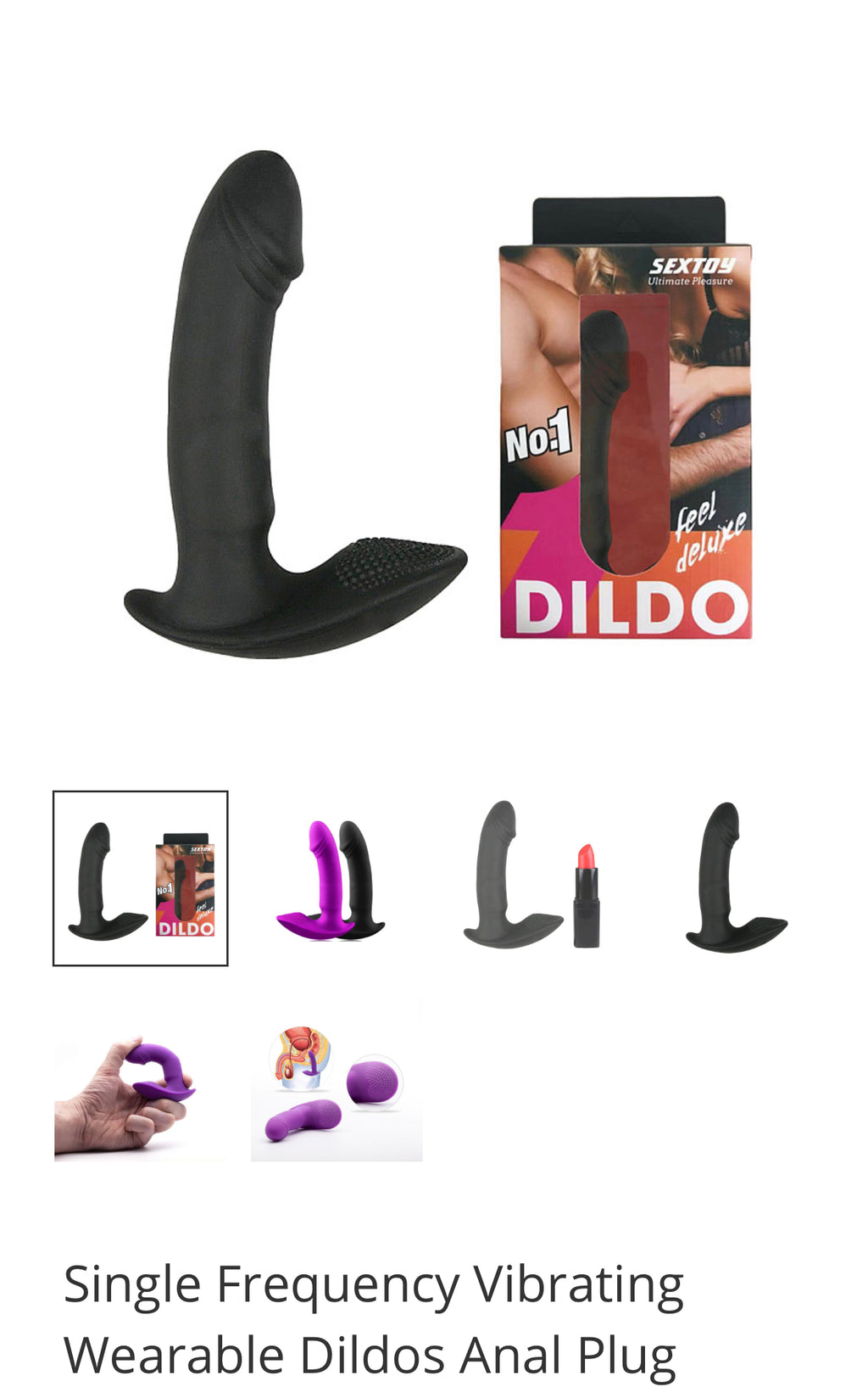 Single frequency Vibrating Wearable Dildos Anal Plug