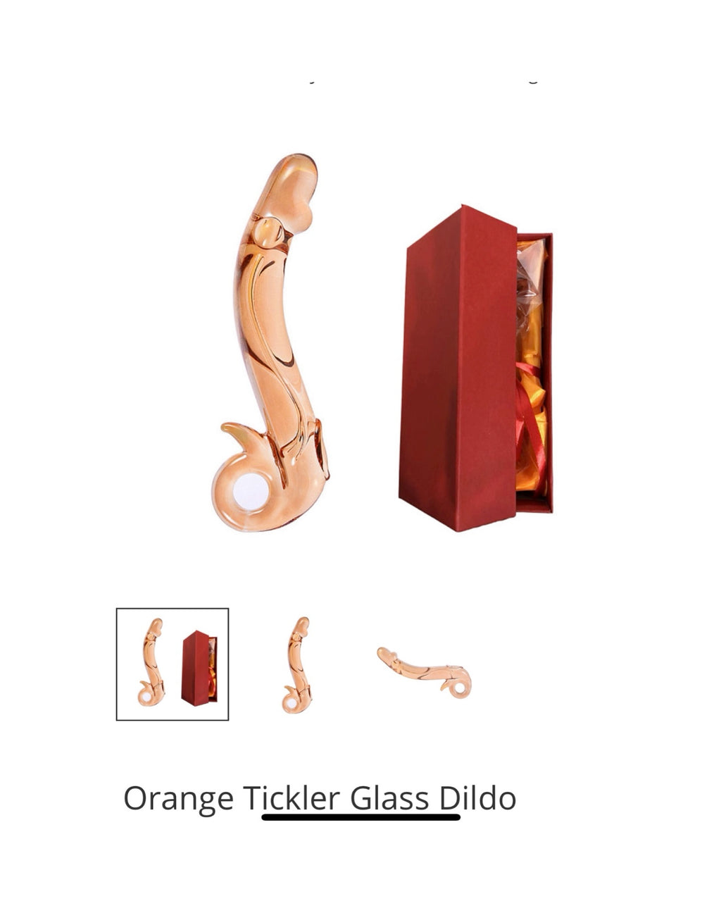 Orange Tickler Glass Dildo